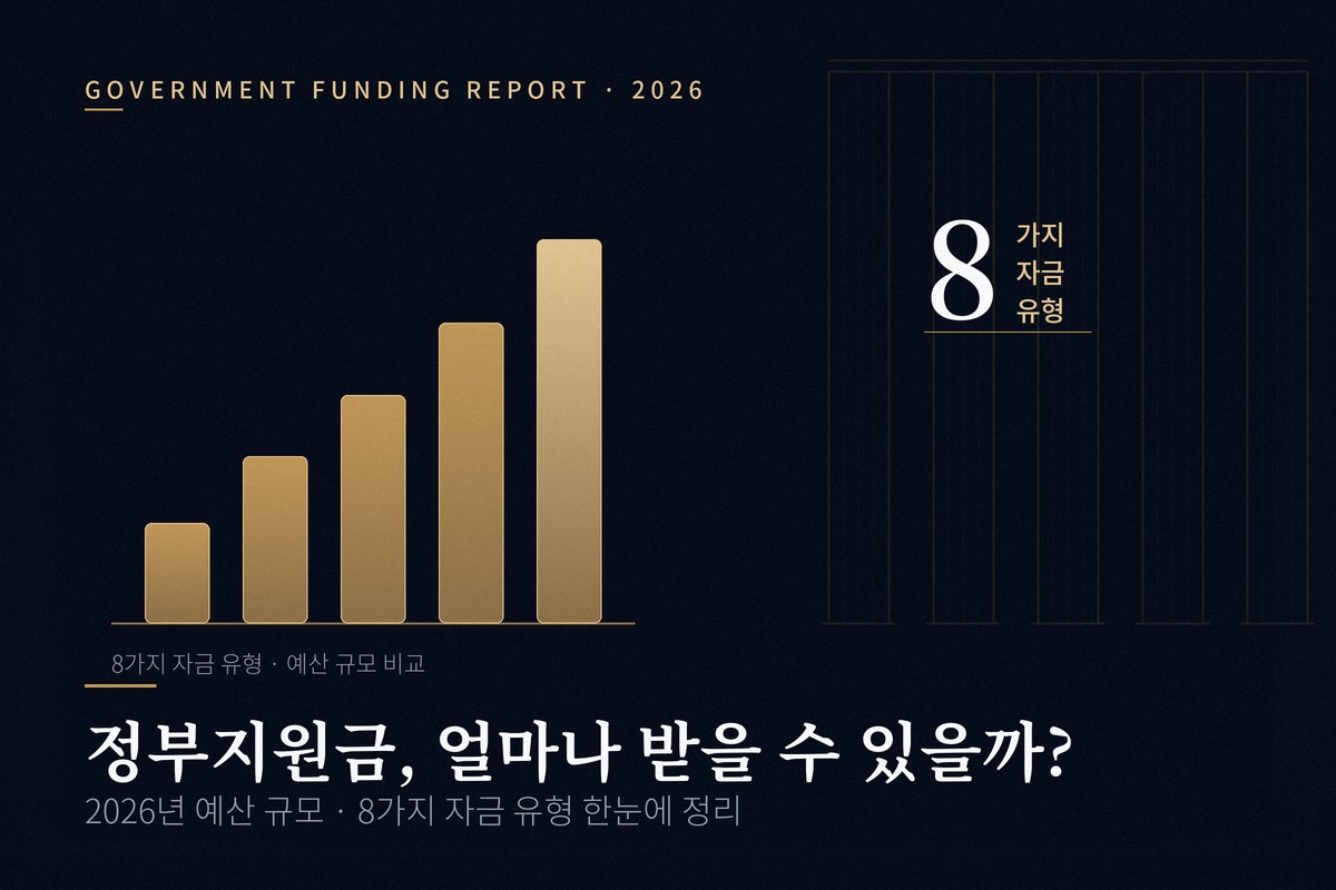 2026년 정부지원금 8가지 자금 유형 안내 이미지